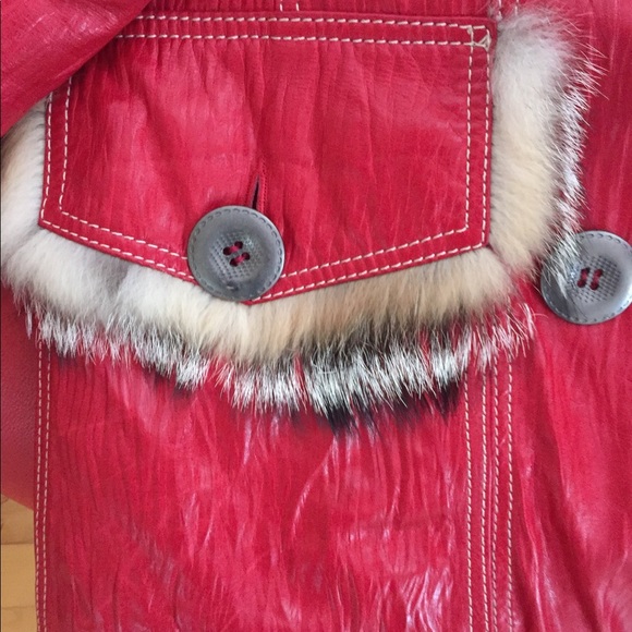 NWT Red 100% Leather Coyote Waterproof Coat Europe - Picture 6 of 7